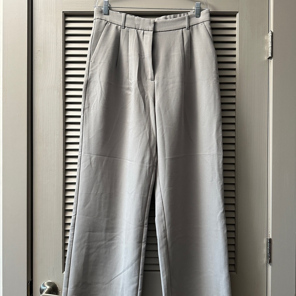 Abercrombie & Fitch Light Gray Wide leg Trousers 14Regular #0071